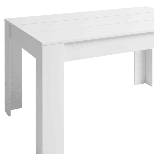 Mesa de Jantar Extensível Bass Estilo Moderno em Branco Fosco 140200x90 cm