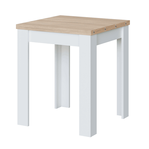 Conjunto de mesa extensível Alna + 2 cadeiras em carvalho branco e canadense Conjunto de mesa extensível Alna + 2 cadeiras em carvalho branco e canadense