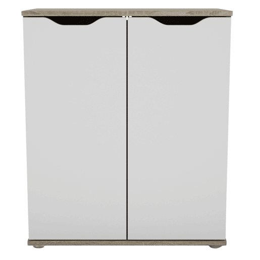 Aparador de 2 portas, buffet, armário de armazenamento Parc Modern Living Room Branco fosco e carvalho Sonoma 67x79x38 cm