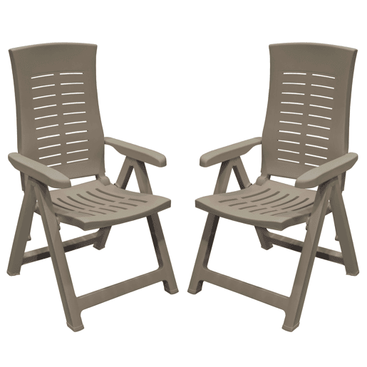 Pacote com 4 Poltronas Dobráveis, Móveis para Área Externa, Prata, Estilo Prático em Marrom, 59x108x62 cm
