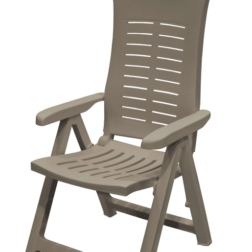 Pacote com 4 Poltronas Dobráveis, Móveis para Área Externa, Prata, Estilo Prático em Marrom, 59x108x62 cm