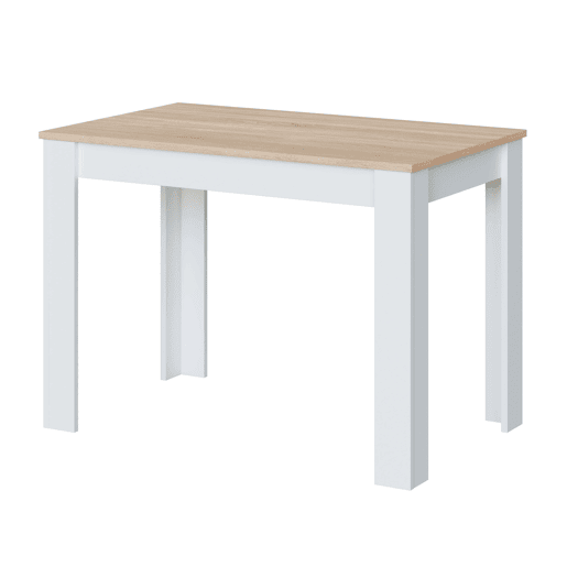 Conjunto de mesa fixa Alna + 4 cadeiras em carvalho branco e canadense