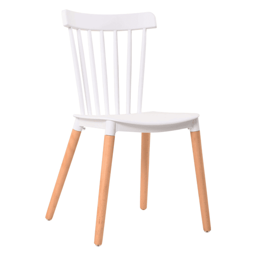 Conjunto de mesa fixa Alna + 4 cadeiras em carvalho branco e canadense