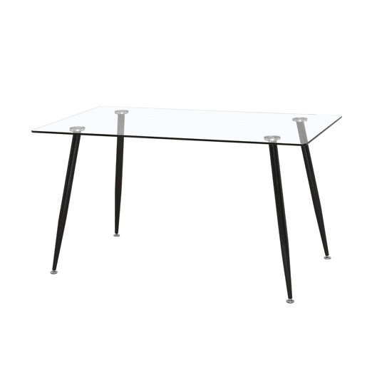 Conjunto de mesa de jantar moderna de vidro preto e 4 cadeiras Avat