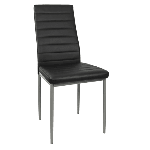 Conjunto de mesa de jantar moderna de vidro preto e 4 cadeiras Avat