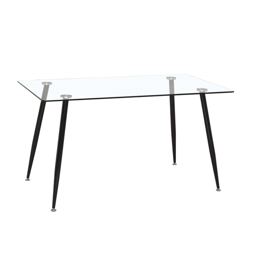 Conjunto de mesa de jantar moderna de vidro preto e 4 cadeiras Avat