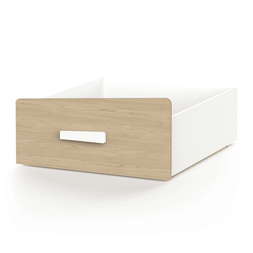 Gaveta baixa infantil Cabane em branco fosco e carvalho claro 41x98 cm