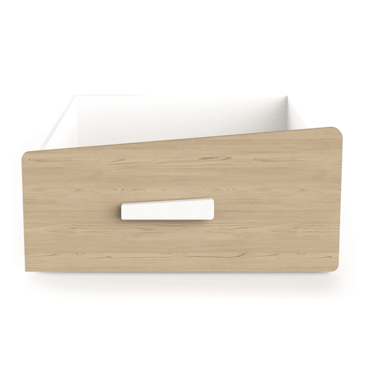 Gaveta baixa infantil Cabane em branco fosco e carvalho claro 41x98 cm