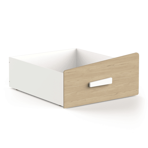 Gaveta baixa infantil Cabane em branco fosco e carvalho claro 41x98 cm