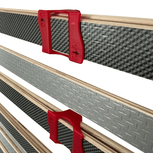 Estrado multi-ripas 160x190 cm com 7 pés, com reguladores lombares, firmeza ajustável, tubo 40x30 mm e ripas de faia natural