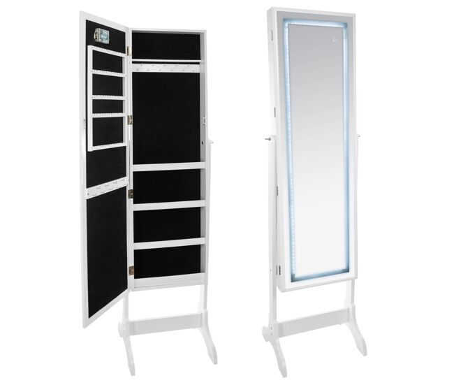 Espejo Joyero Alto Color Blanco Mate Diseñado Para Dormitorio