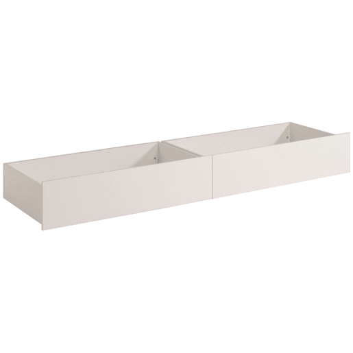 Pacote de 2 gavetas estilo para camas juvenis, branco, quarto, móveis de armazenamento, 25x199x53 cm