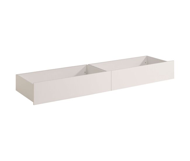 Pack 2 cajones style para camas juveniles color blanco dormitorio habitación almacenaje mueble 25x199x53 cm