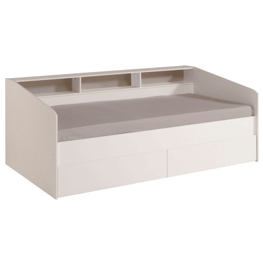 Pacote de 2 gavetas estilo para camas juvenis, branco, quarto, móveis de armazenamento, 25x199x53 cm