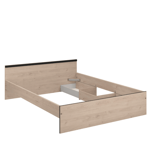 Cama de quarto estilo industrial Solstice em carvalho Jackson e preto com 2 gavetas 135-140x190 cm Cama de quarto estilo industrial Solstice em carvalho Jackson e preto com 2 gavetas 135-140x190 cm