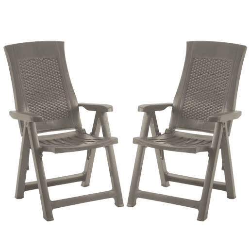 Pacote com 4 poltronas dobráveis, móveis para área externa dourados, estilo prático em marrom, 59x108x62 cm