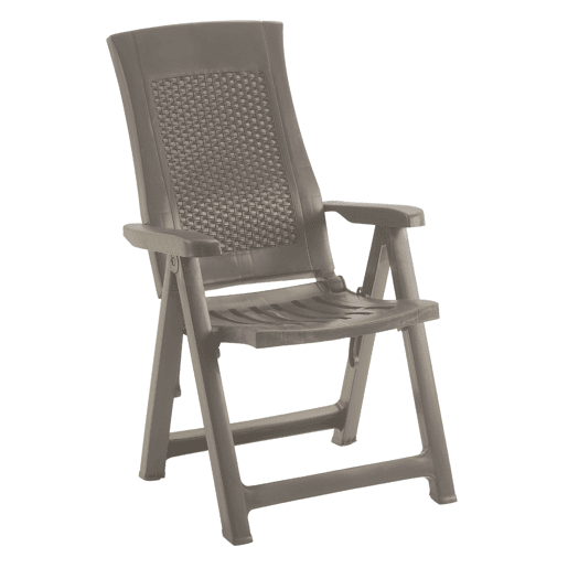 Pacote com 4 poltronas dobráveis, móveis para área externa dourados, estilo prático em marrom, 59x108x62 cm