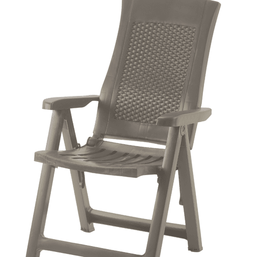 Pacote com 4 poltronas dobráveis, móveis para área externa dourados, estilo prático em marrom, 59x108x62 cm