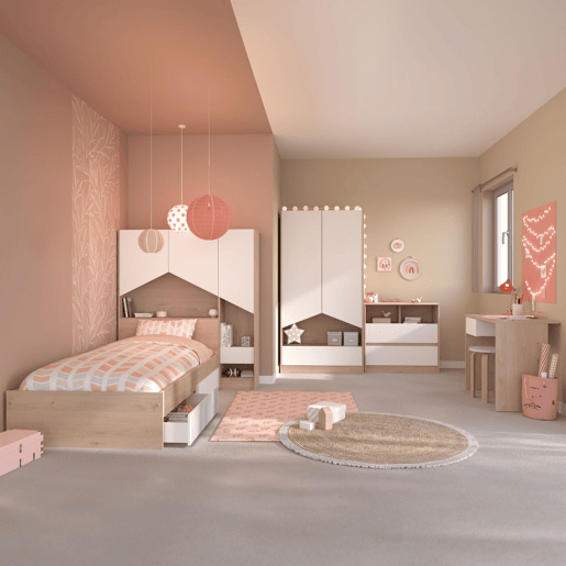 Pacote de 2 gavetas inferiores para cama infantil em branco fosco 21x189x42 cm estilo nĂ³rdico Pacote de 2 gavetas inferiores para cama infantil em branco fosco 21x189x42 cm estilo nĂ³rdico