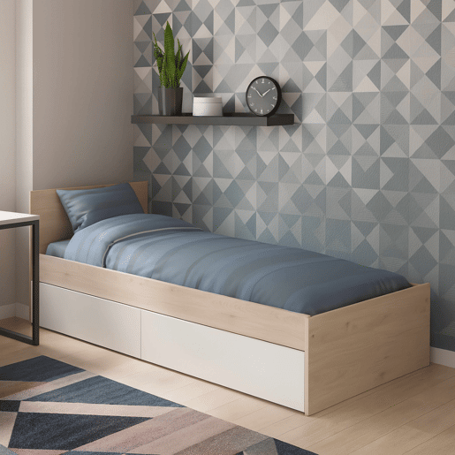 Pacote de 2 gavetas inferiores para cama infantil em branco fosco 21x189x42 cm estilo nĂ³rdico Pacote de 2 gavetas inferiores para cama infantil em branco fosco 21x189x42 cm estilo nĂ³rdico