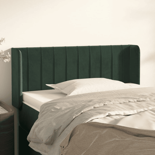 vidaXL Cabeceira de cama c abas veludo 103x16x7888cm verde-escuro vidaXL Cabeceira de cama c abas veludo 103x16x7888cm verde-escuro