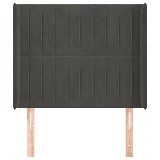 vidaXL Cabeceira cama c abas veludo 83x16x118128 cm cinzento-escuro