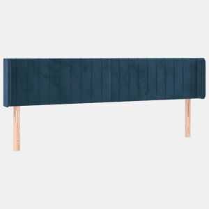 vidaXL Cabeceira de cama c abas tecido 183x16x7888cm azul-escuro