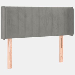 vidaXL Cabeceira de cama c abas veludo 93x16x7888 cm cinzento-claro