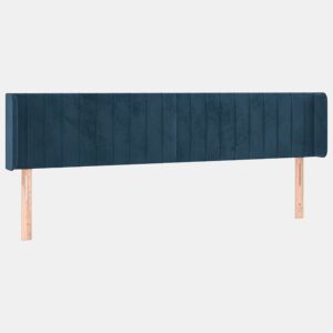 vidaXL Cabeceira de cama c abas veludo 203x16x7888cm azul-escuro