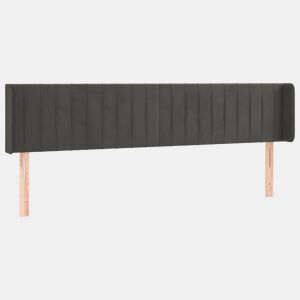vidaXL Cabeceira de cama c abas veludo 163x16x7888cm cinzento-escuro