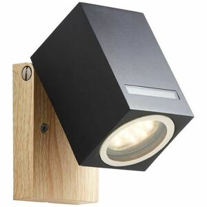 Luz de Parede Brilliant Galeni Preto Natural Metal Cristal 20 W GU10