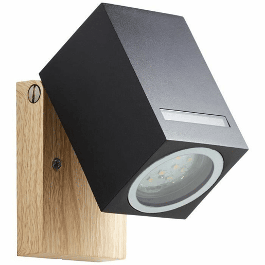 Luz de Parede Brilliant Galeni Preto Natural Metal Cristal 20 W GU10