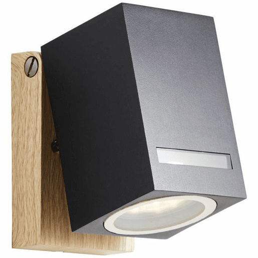 Luz de Parede Brilliant Galeni Preto Natural Metal Cristal 20 W GU10