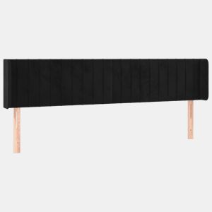 vidaXL Cabeceira de cama c abas veludo 163x16x7888 cm preto