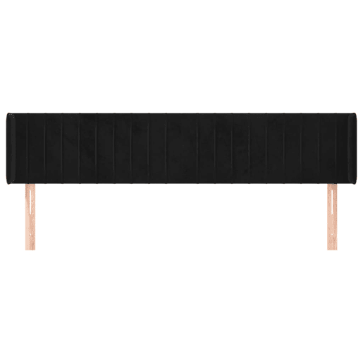 vidaXL Cabeceira de cama c abas veludo 163x16x7888 cm preto vidaXL Cabeceira de cama c abas veludo 163x16x7888 cm preto