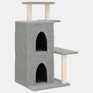 vidaXL Árvore p gatos c postes arranhadores sisal 97 cm cinza-claro