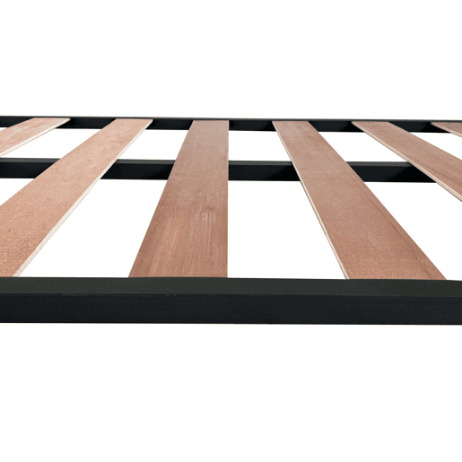 Base de cama 135x190 cm em tubo de aço 30x30 mm com reforço central de ripas de choupo (sem pés, 135x190 cm) Base de cama 135x190 cm em tubo de aço 30x30 mm com reforço central de ripas de choupo (sem pés, 135x190 cm)