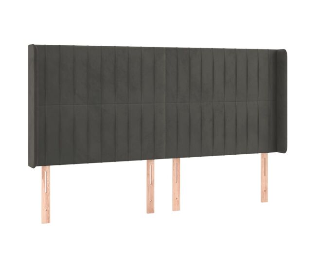 Vidaxl cabecero con orejas de terciopelo gris oscuro 183x16x118/128 cm