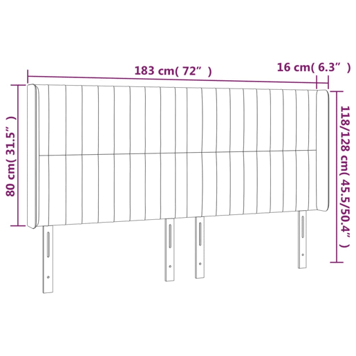 vidaXL Cabeceira cama c abas veludo 183x16x118128 cm rosa vidaXL Cabeceira cama c abas veludo 183x16x118128 cm rosa