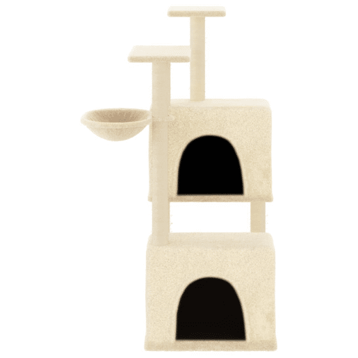 vidaXL Árvore para gatos c postes arranhadores sisal 122 cm cor creme