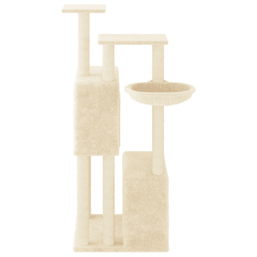 vidaXL Árvore para gatos c postes arranhadores sisal 122 cm cor creme