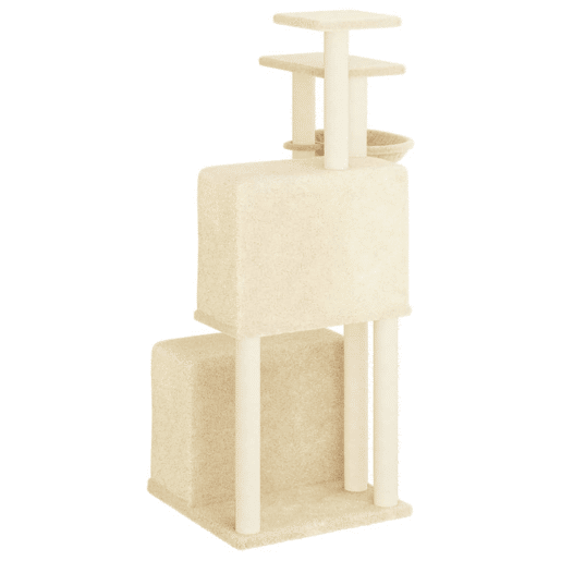 vidaXL Árvore para gatos c postes arranhadores sisal 122 cm cor creme