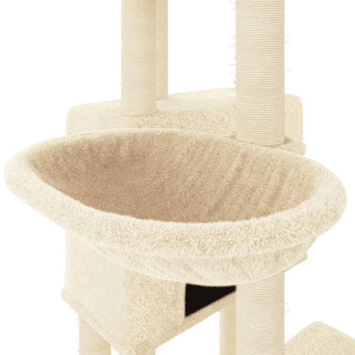 vidaXL Árvore para gatos c postes arranhadores sisal 122 cm cor creme