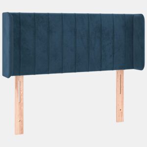 vidaXL Cabeceira de cama c abas veludo 103x16x7888cm azul-escuro