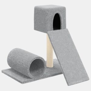 vidaXL Árvore p gatos c poste arranhador sisal 59 cm cinzento-claro