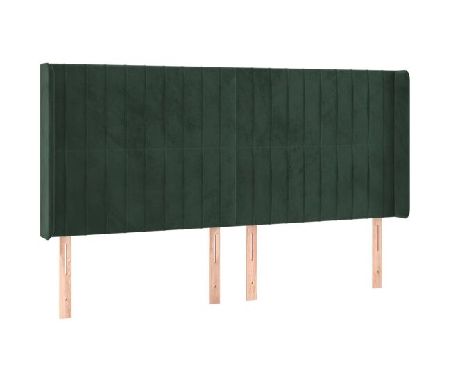 Vidaxl cabecero con orejas de terciopelo verde oscuro 183x16x118/128cm