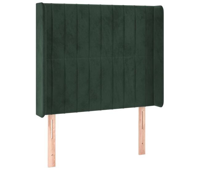 Vidaxl cabecero con orejas de terciopelo verde oscuro 103x16x118/128cm