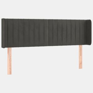 vidaXL Cabeceira de cama c abas veludo 147x16x7888cm cinzento-escuro