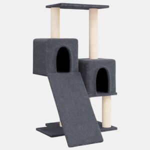 vidaXL Árvore p gatos c postes arranhadores sisal 82 cm cinza-escuro