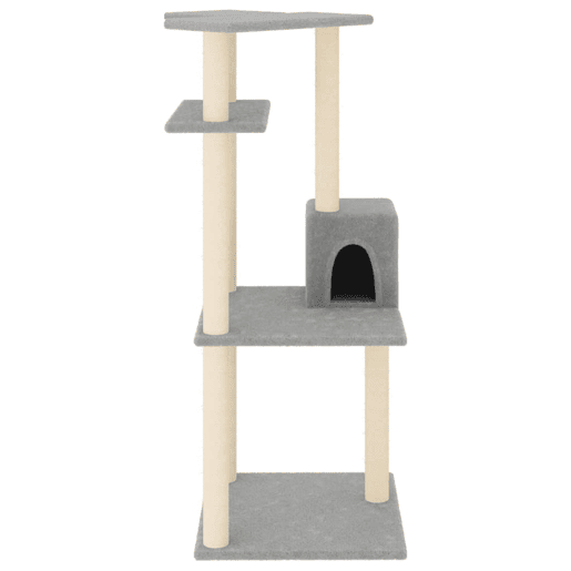 vidaXL Árvore p gatos c postes arranhadores sisal 123 cm cinza-claro